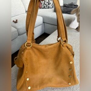 Hammitt suede honey mustard shoulder and crossbody bag